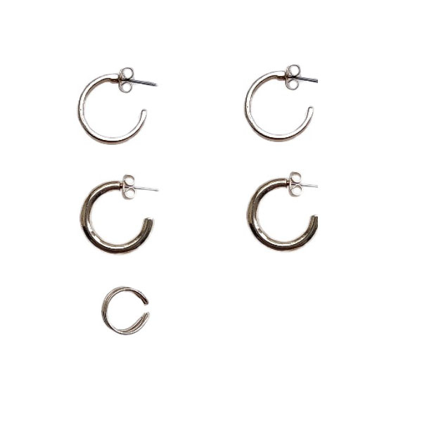 گوشواره زنانه اچ اند ام مدل SS 0110 به همراه پیرسینگ مجموعه 3 عددی
