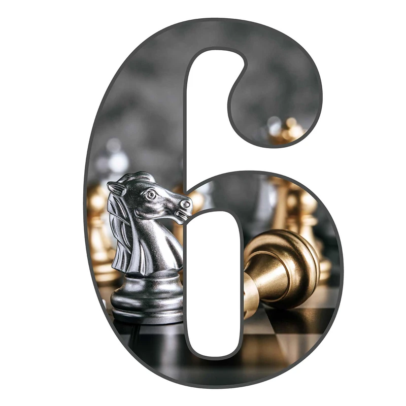 استند رومیزی مدل عدد 6 طرح شطرنج کد 1819