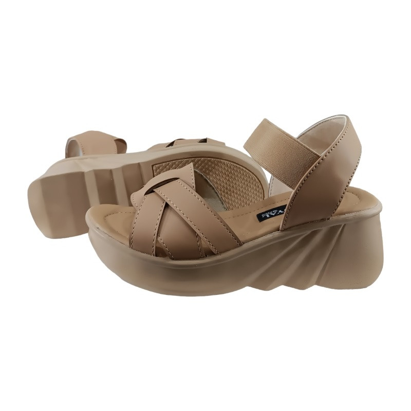 صندل زنانه مدل لژدار آیهان رنگ نسکافه ای