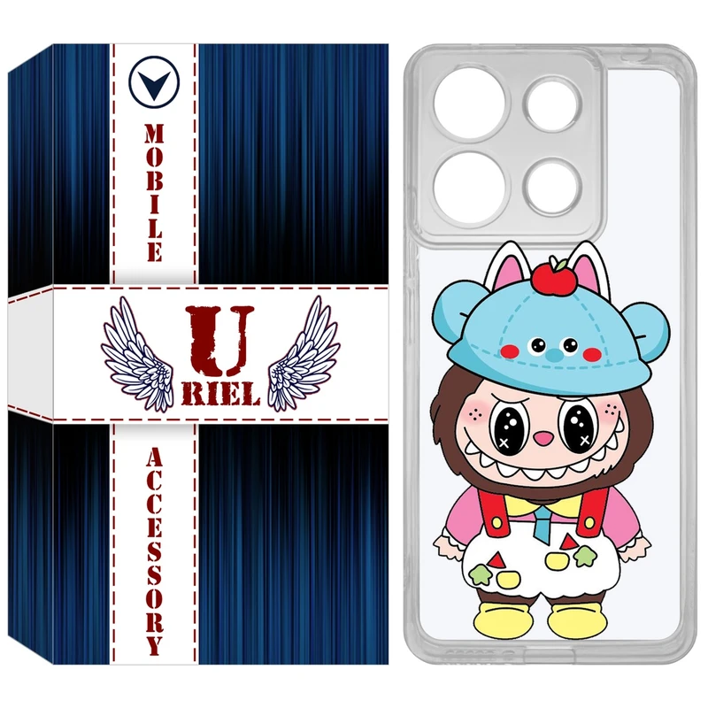 کاور یوریل مدل Clear کد 123 طرح لبوبو Labubu مناسب برای گوشی موبایل شیائومی Redmi Note 13 4G