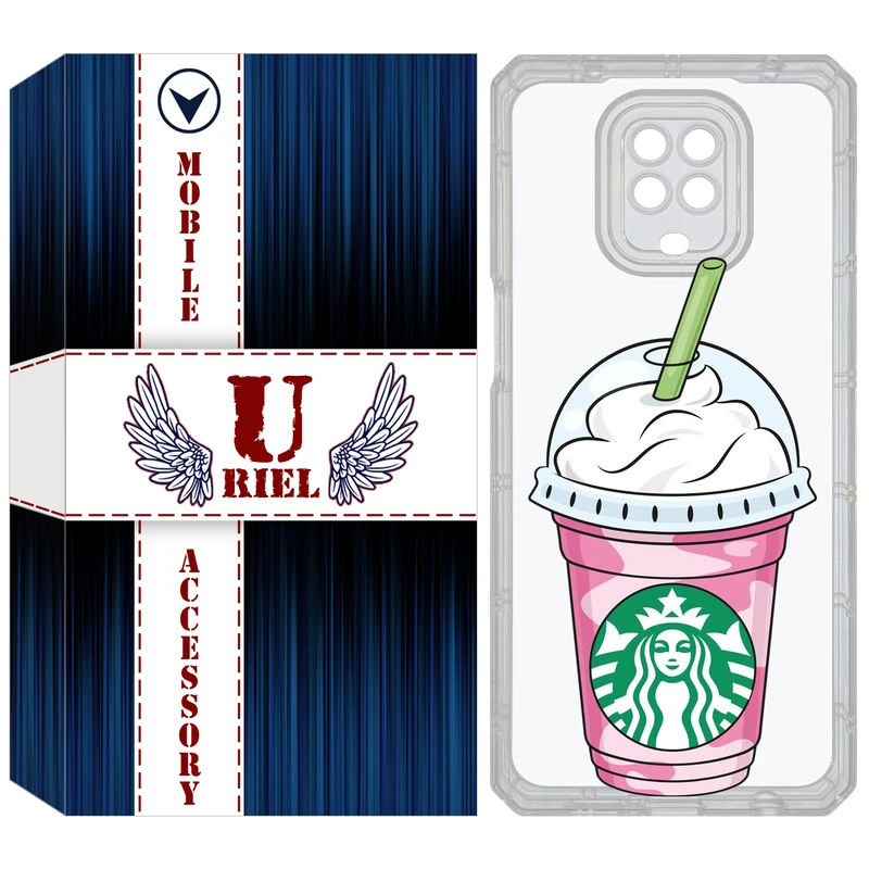 کاور یوریل مدل Clear کد 55 طرح استارباکس مناسب برای گوشی موبایل شیائومی Redmi Note 9S / Note 9 Pro / Note 9 Pro Max