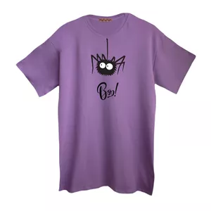 تی شرت لانگ آستین کوتاه زنانه مدل عنکبوت رنگ یاسی
