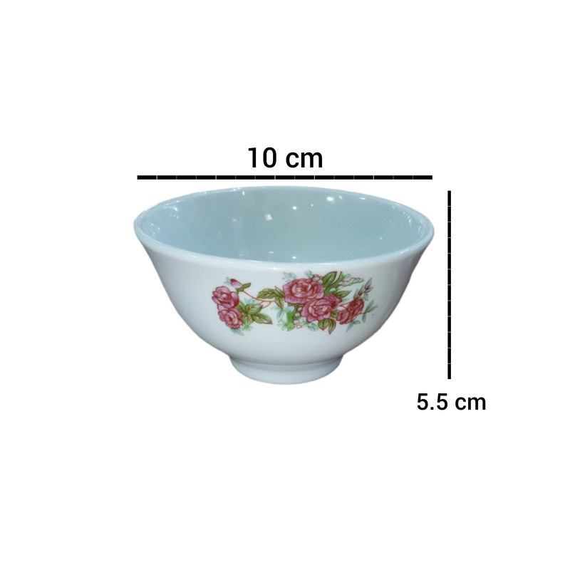 پیاله مرجان مدل گل سرخ مجموعه 6 عددی