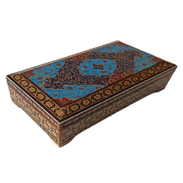 جعبه جواهرات خاتم کاری مدل تذهیب کد 222
