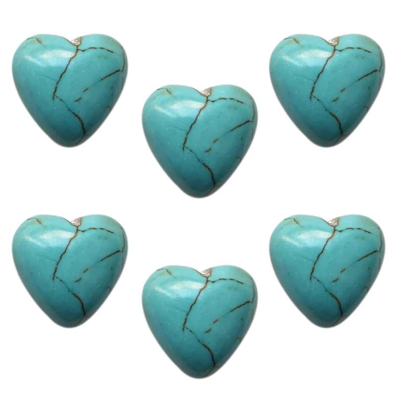 سنگ فیروزه مدل قلب کد MZ مجموعه 6 عددی