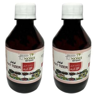 عرق 14 گیاه چاقی تیزنوش - 500 میلی لیتر بسته 2 عددی