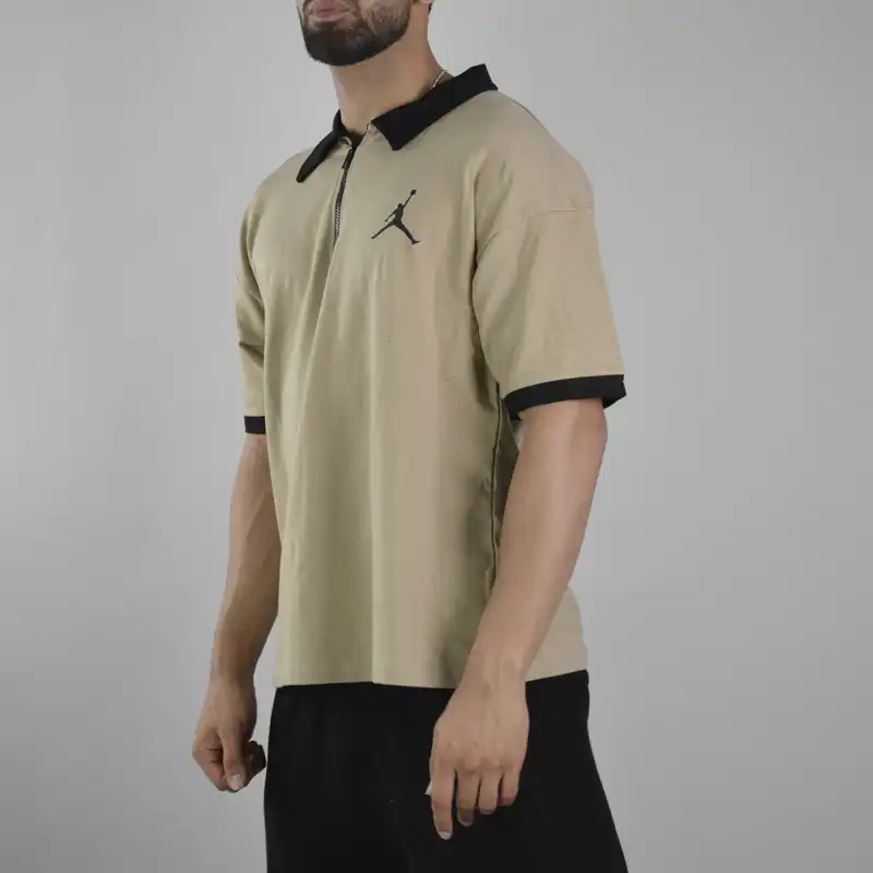 پولوشرت آستین کوتاه ورزشی مردانه مدل نیم زیپ کد 177977