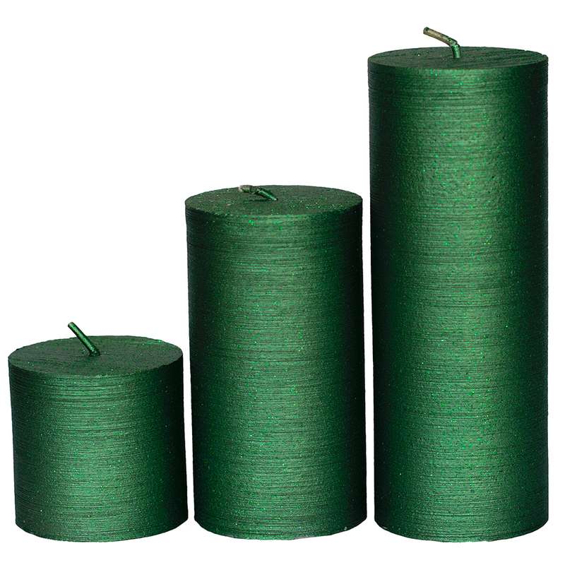 شمع آنتیک مدل باریک خط دار بسته 3 عددی