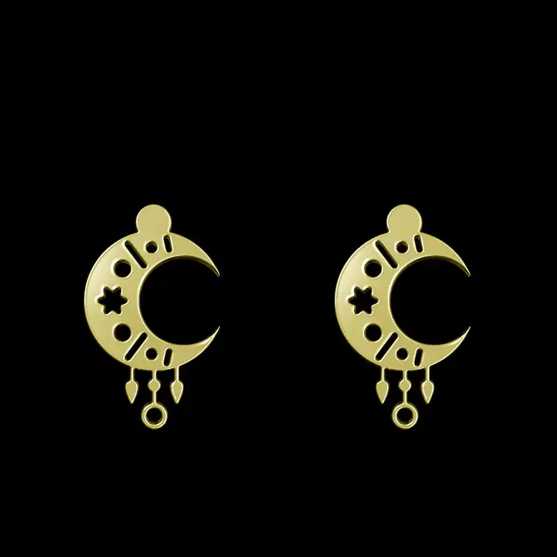 گوشواره طلا 18 عیار زنانه مدوپد مدل ماه کد GA1-15017