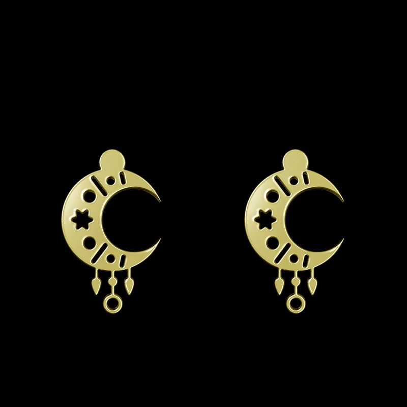 گوشواره طلا 18 عیار زنانه مدوپد مدل ماه کد GA1-15017