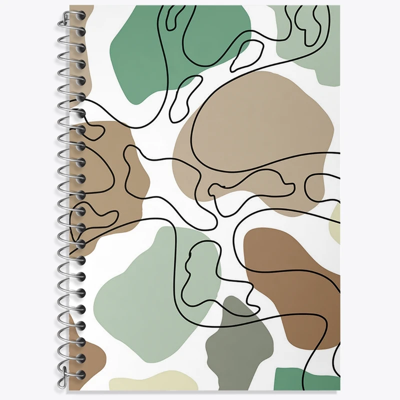 دفتر زبان 50 برگ خندالو مدل دو خط طرح انتزاعی کد N61