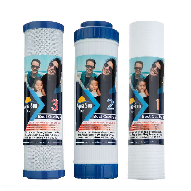 فیلتر دستگاه تصفیه آب آکوا سان ری مدل plus-1000 مجموعه 3 عددی