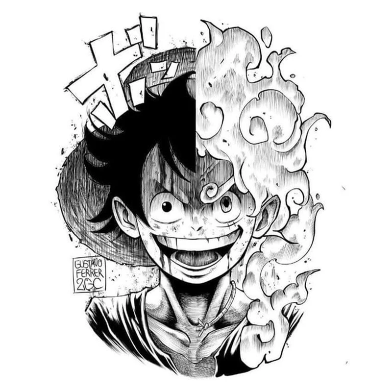 استیکر لپ تاپ و موبایل مدل انیمه طرح مانکی دی لوفی کد 181