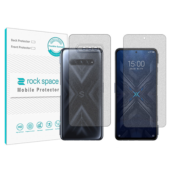 محافظ صفحه نمایش مات راک اسپیس مدل HyMTT مناسب برای گوشی موبایل شیائومی Black Shark 4 Pro به همراه محافظ پشت