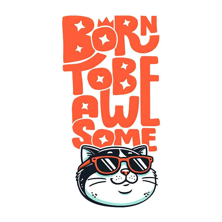 استیکر پارچه و لباس پاد آفرین مدل کارتونی طرح گربه کیوت بامزه کد S5418