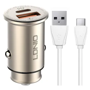 شارژر فندکی الدینیو مدل FAST-Charge 30W به همراه کابل تبدیل USB-C