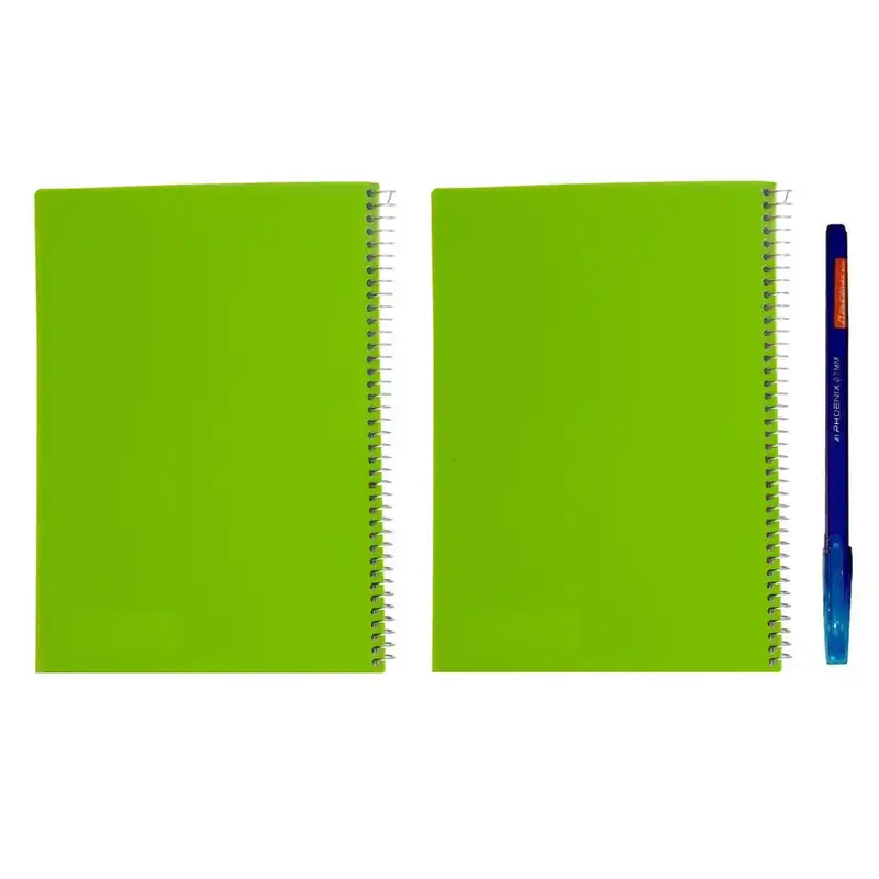 دفتر مشق 100 برگ مدل ساده به همراه خودکار مجموعه 3 عددی