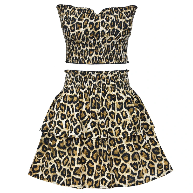 ست نیم‌تنه و دامن زنانه دل آویز مدل H499