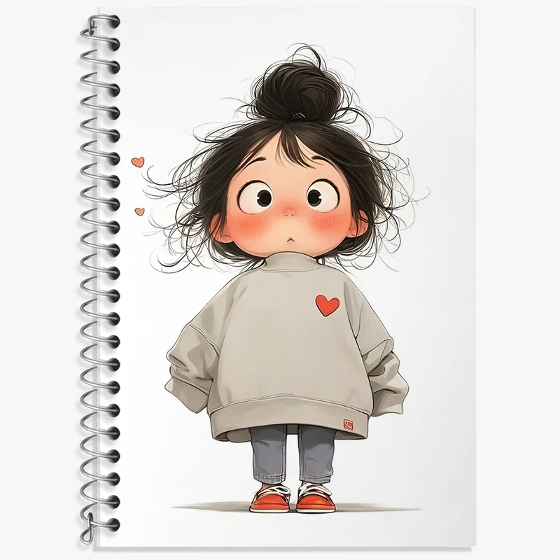 دفتر زبان 50 برگ خندالو مدل سه خط طرح دخترانه کیوت کد N3858