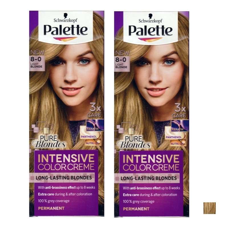 کیت رنگ مو پلت مدل Intensive شماره 0-8 حجم 50 میلی لیتر رنگ بلوند روشن مجموعه 2 عددی 