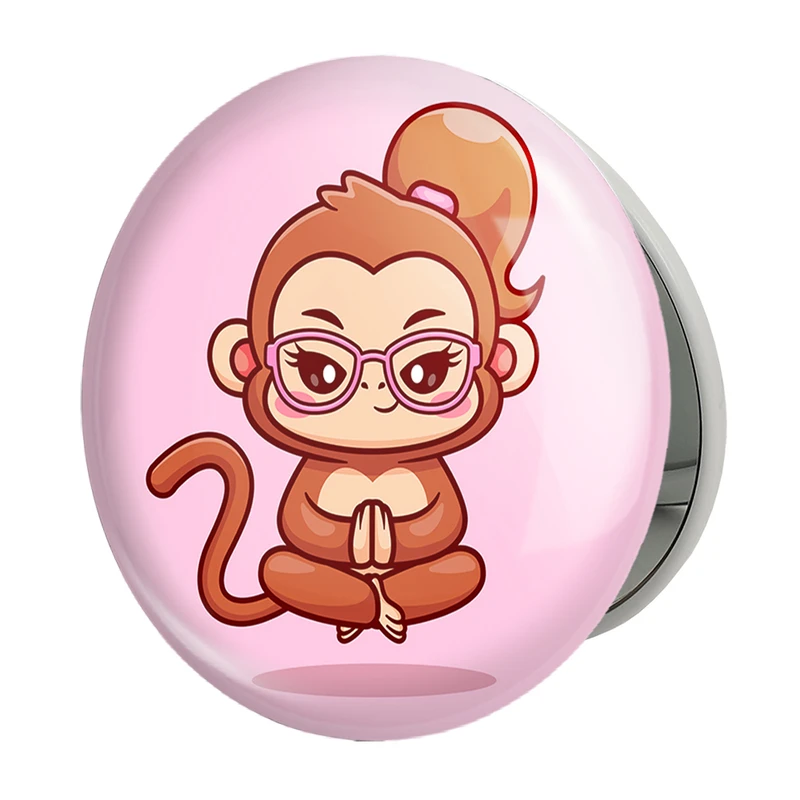 آینه جیبی خندالو طرح حیوانات بامزه میمون مدل تاشو کد 29446