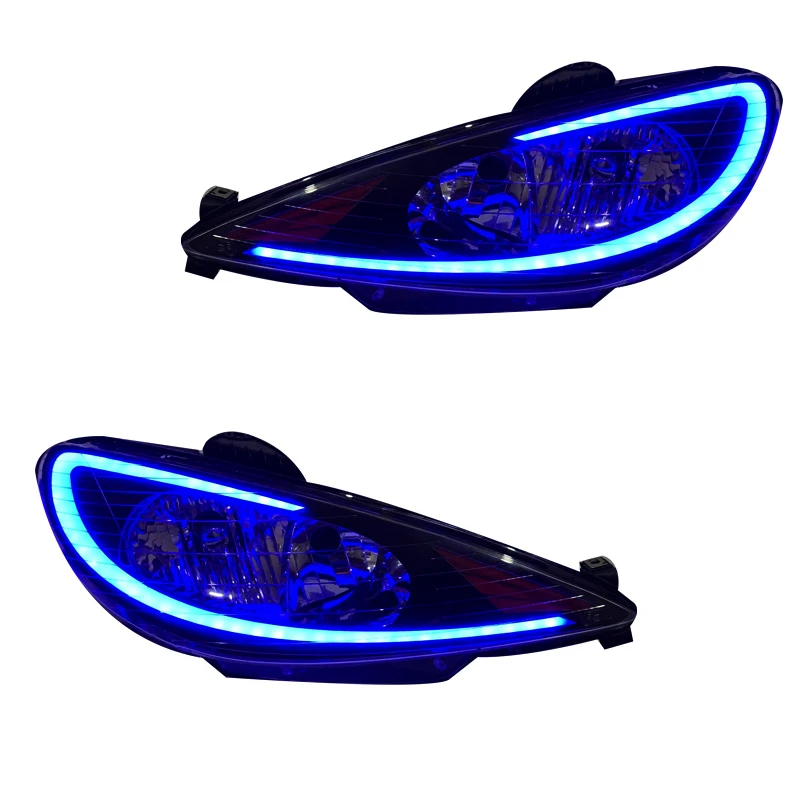 چراغ جلو خودرو گروه پژوهش صنعت مدرن مدل Wild مولتی کالر مناسب برای پژو 206 بسته دو عددی