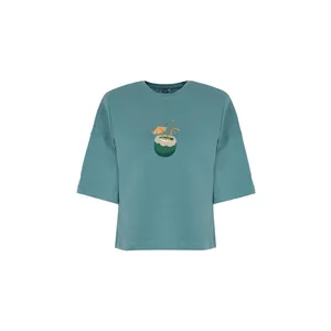 تی شرت آستین کوتاه زنانه بنیس مدل کوکو رنگ آبی