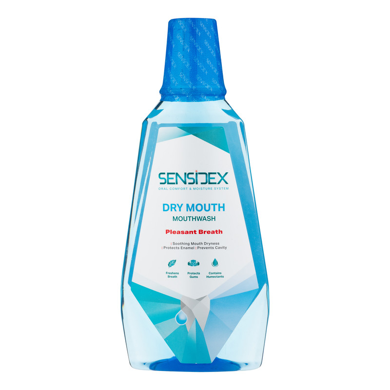 دهان شویه سنسیدکس مدل pleasant breath حجم 420 میلی‌لیتر ضد پوسیدگی حاوی هیالورونیک اسید مناسب بزرگسالان بدون طعم