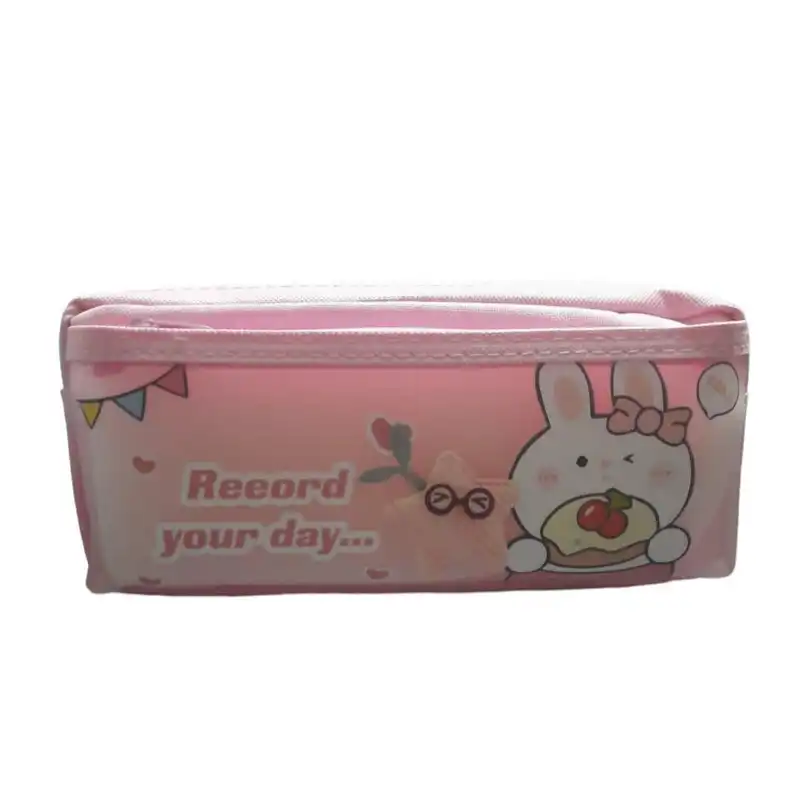 جامدادی مدل برزنتی دو زیپ طرح خرگوش