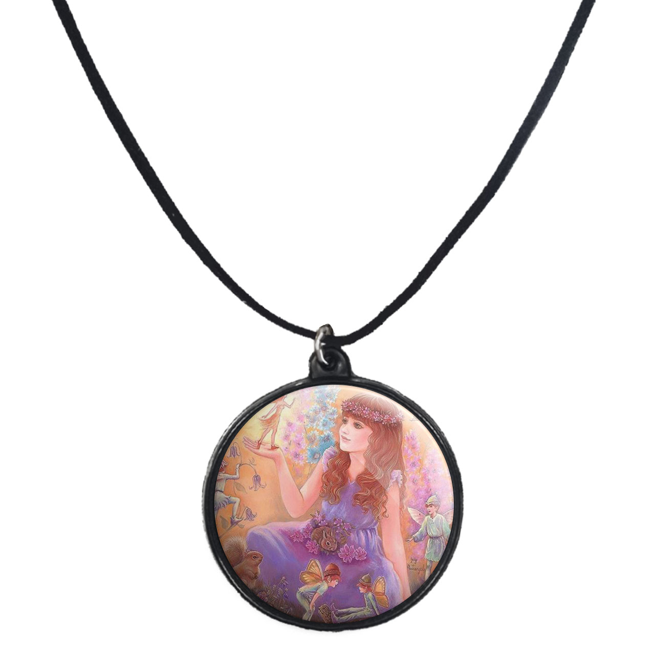 گردنبند پرمانه طرح دخترونه کد pmb.4355 مدل دو طرفه