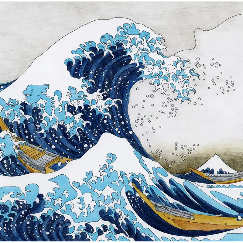 پوستر پارچه ای طرح موج عظیم