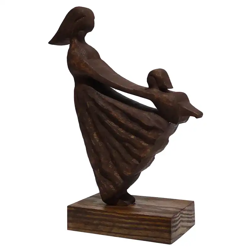 مجسمه چوبی طرح مادر و کودک کد 4005