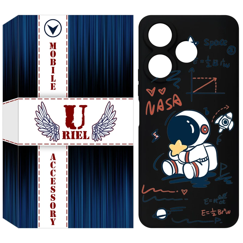 کاور یوریل قاب مدل KSH کد 1 طرح فضانورد مناسب برای گوشی موبایل شیائومی Redmi 13 4G / Redmi 13 5G / Poco M6 4G