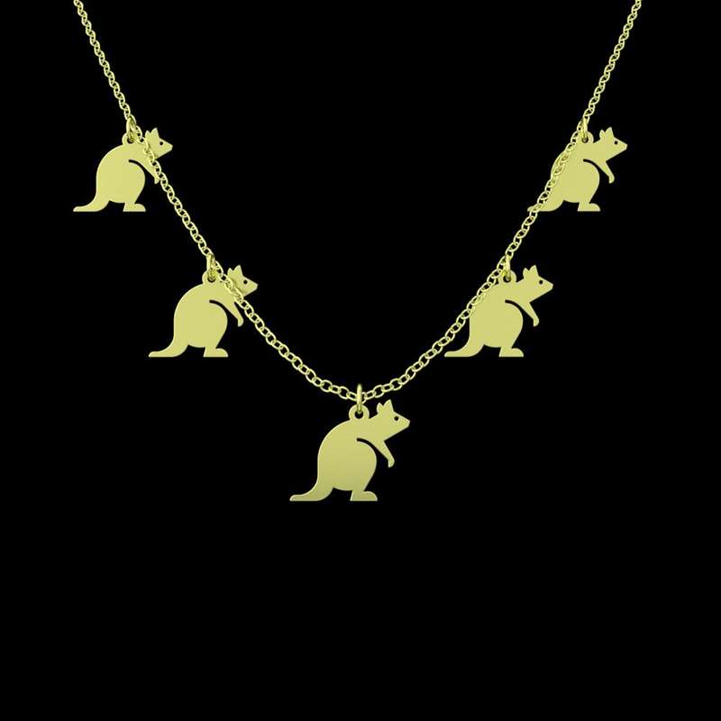 گردنبند طلا 18 عیار زنانه مدوپد مدل کانگرو کد RNA16063