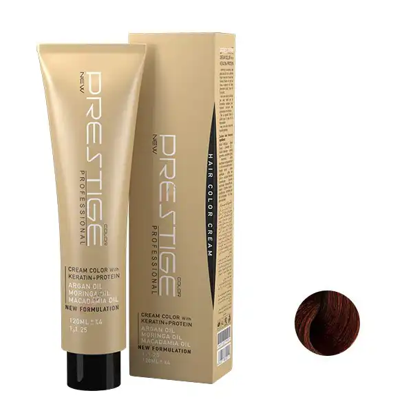 رنگ مو نیو پرستیژ کالر شماره 5.4 حجم 120 میلی لیتر رنگ قهوه ای مسی روشن