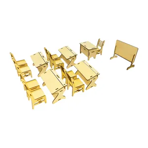 ساختنی 77 تکه مدل ماکت چوبی نیمکت کد M179 مجموعه 15 عددی