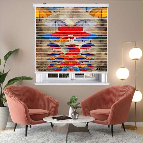 پرده زبرا زیو مدل O 7002 سایز 150x150 سانتی متر