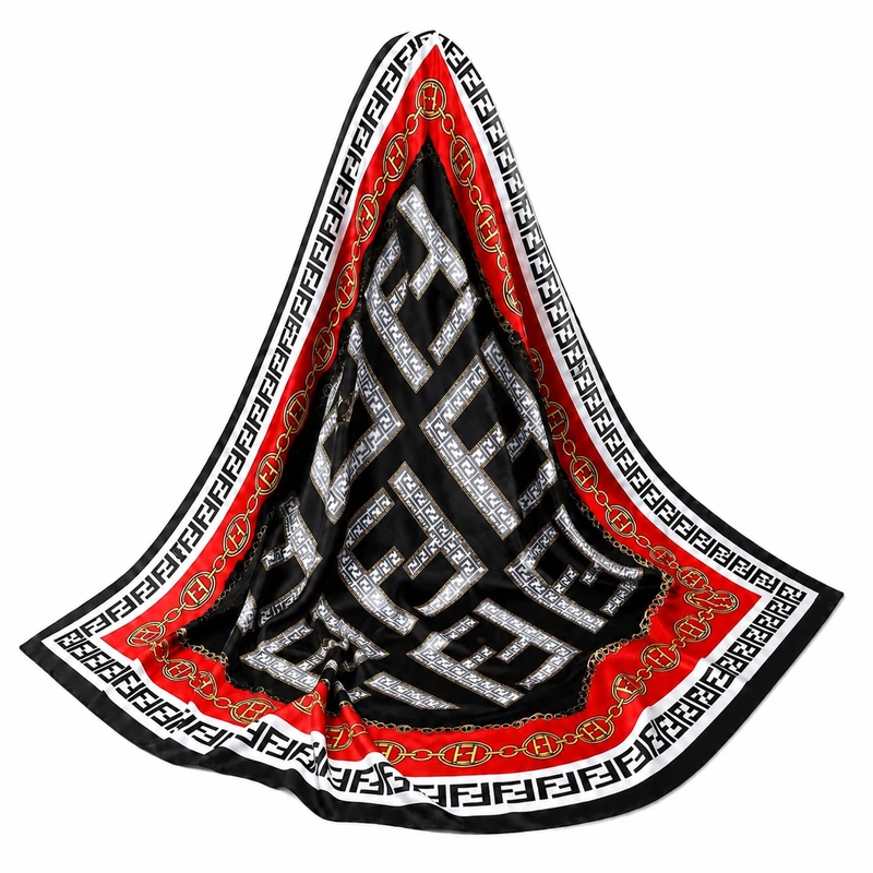 روسری ابریشم زنانه مدل لاله دور دست دوز