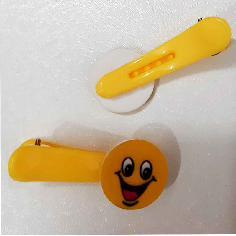 گیره مو دخترانه طرح استیکر لبخند بسته 2 عددی