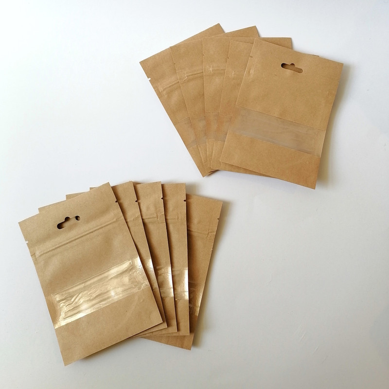 پاکت زیپ دار مدل کرافت بسته 60 عددی