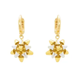 گوشواره طلا 18 عیار زنانه مدل خورشید کد C0007