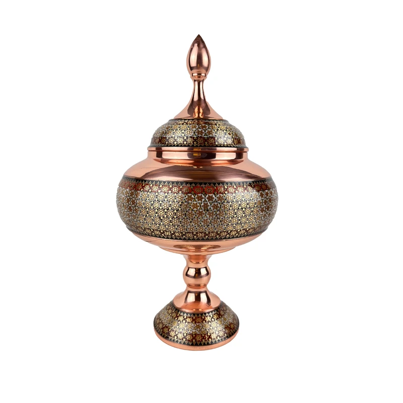  شکلات خوری خاتم کاری مسی کد K22