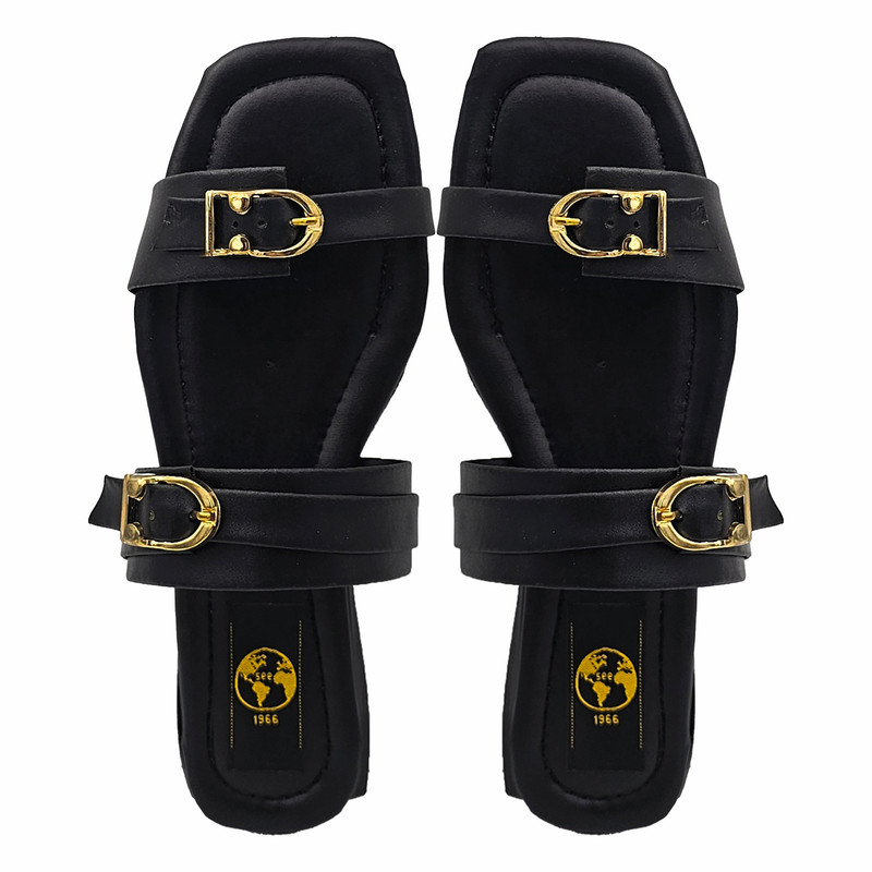 صندل زنانه سیی مدل دو بند یونانی رومی کد 2167