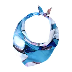 دستمال سر و گردن زنانه مدل مینی نخی تابستانه خنک گل کد a-2470