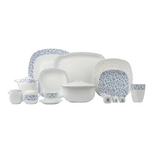 سرویس غذاخوری 98 پارچه 12 نفر چینی زرین ایران مدل کواترو ورنیکا درجه یک