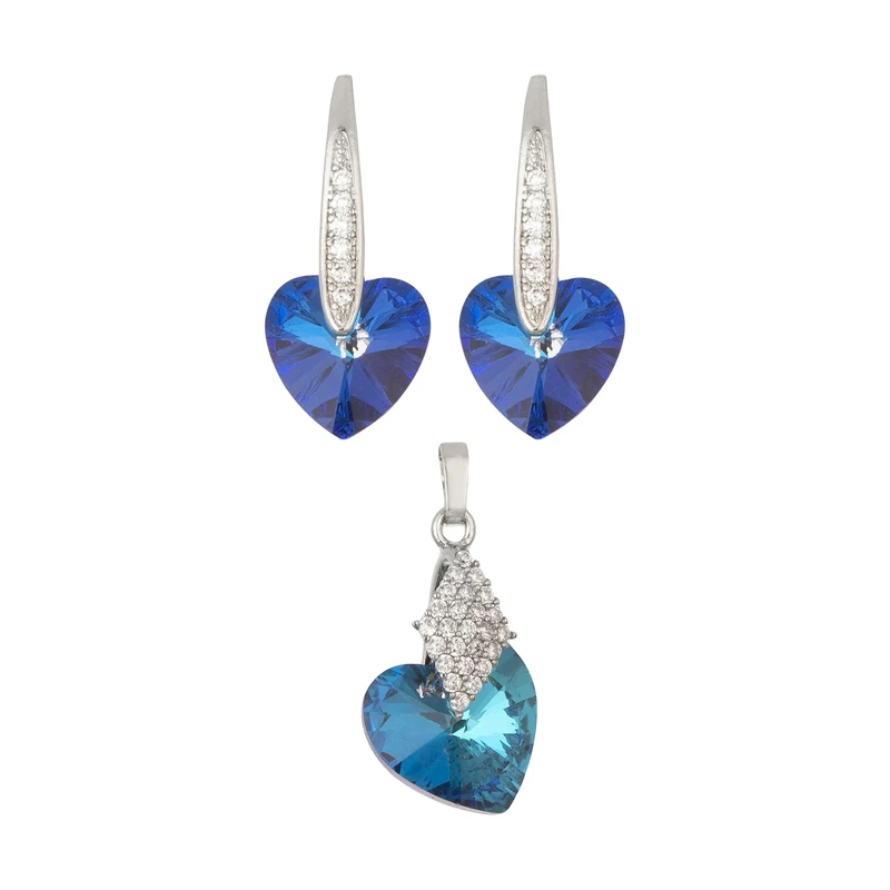 نیم ست زنانه مدل قلب کریستالی کد YG-39