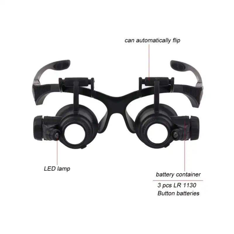 ذره بین مدل عینکی دوچشمی 4 لنز کد 9892