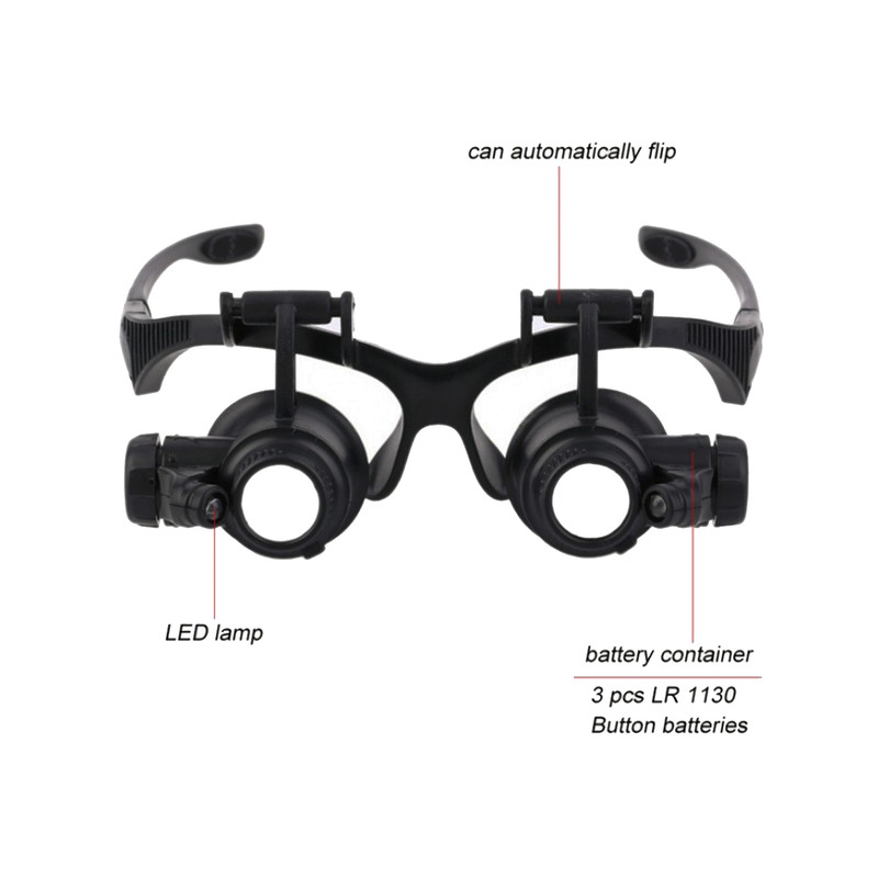 ذره بین مدل عینکی دوچشمی 4 لنز کد 9892