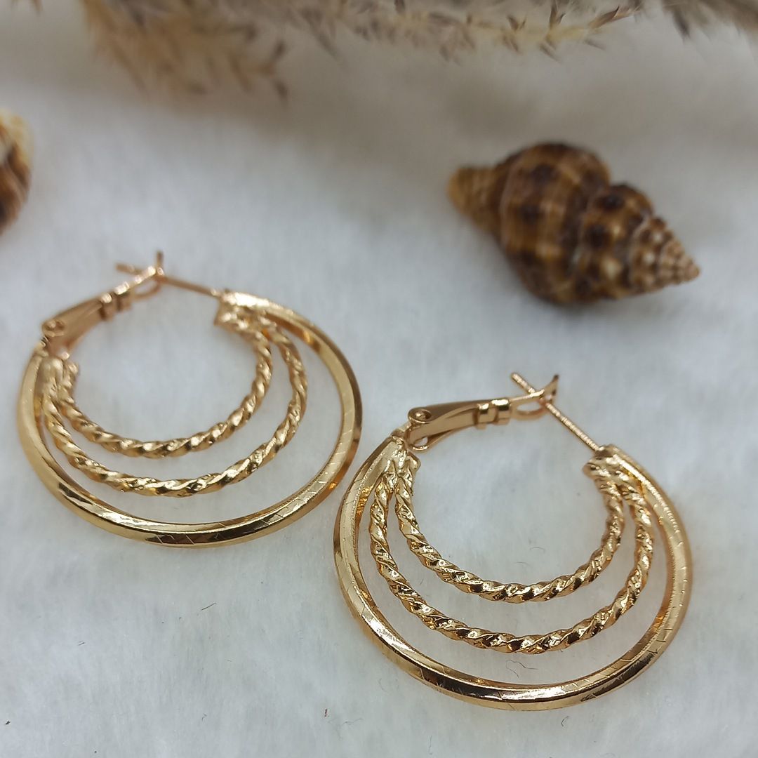 گوشواره زنانه ژوپینگ مدل حلقه ای کد NN 032 -  - 5