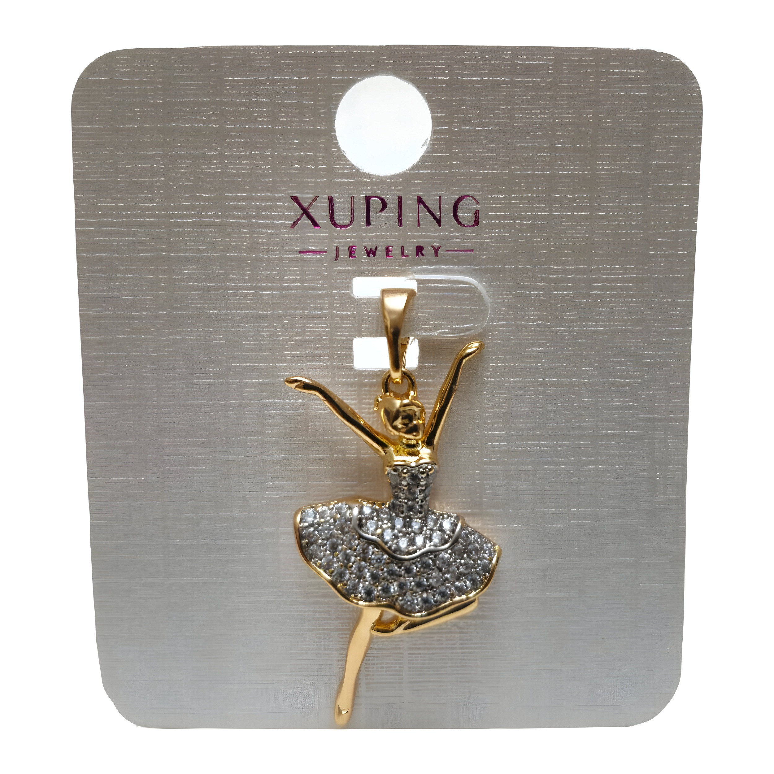 آویز گردنبند زنانه ژوپینگ مدل بالرین نگین دار